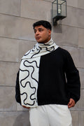 Black x White Lined Scarf