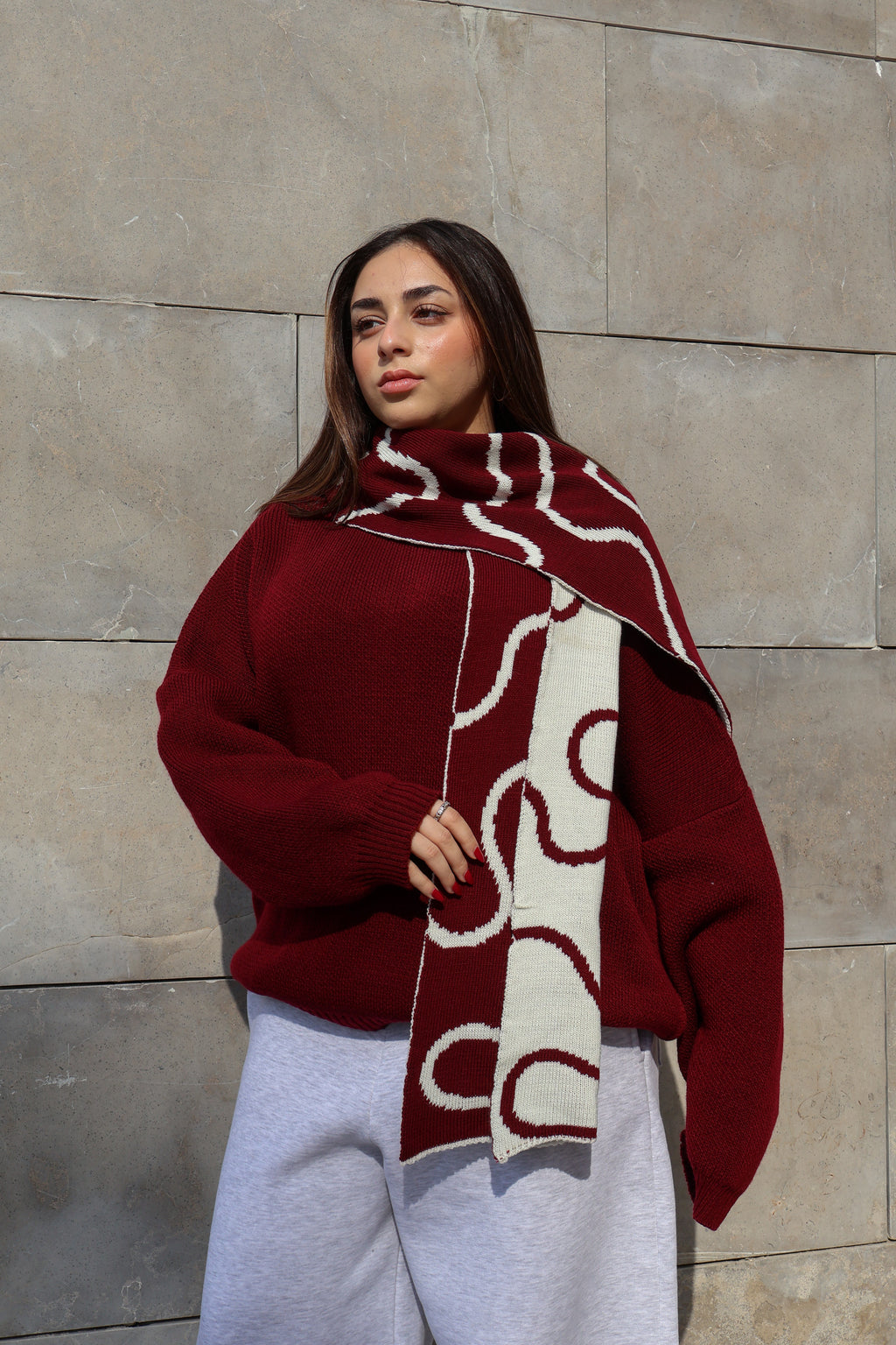 Burgundy Knit Sweater