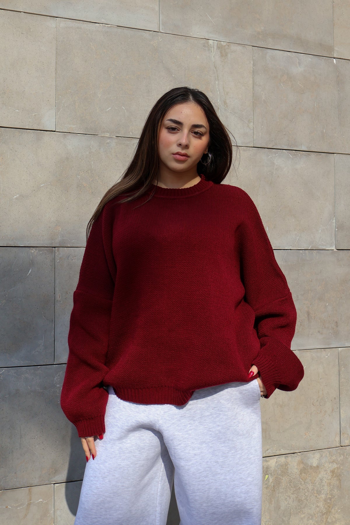 Burgundy Knit Sweater