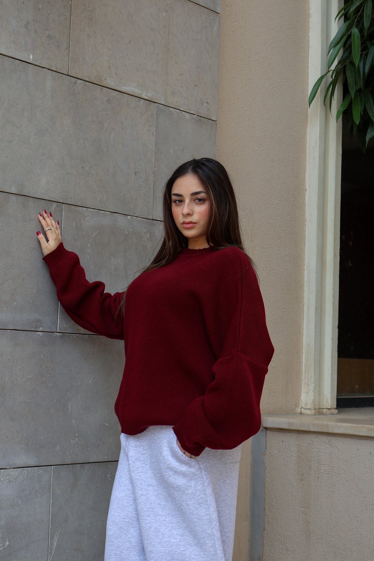 Burgundy Knit Sweater
