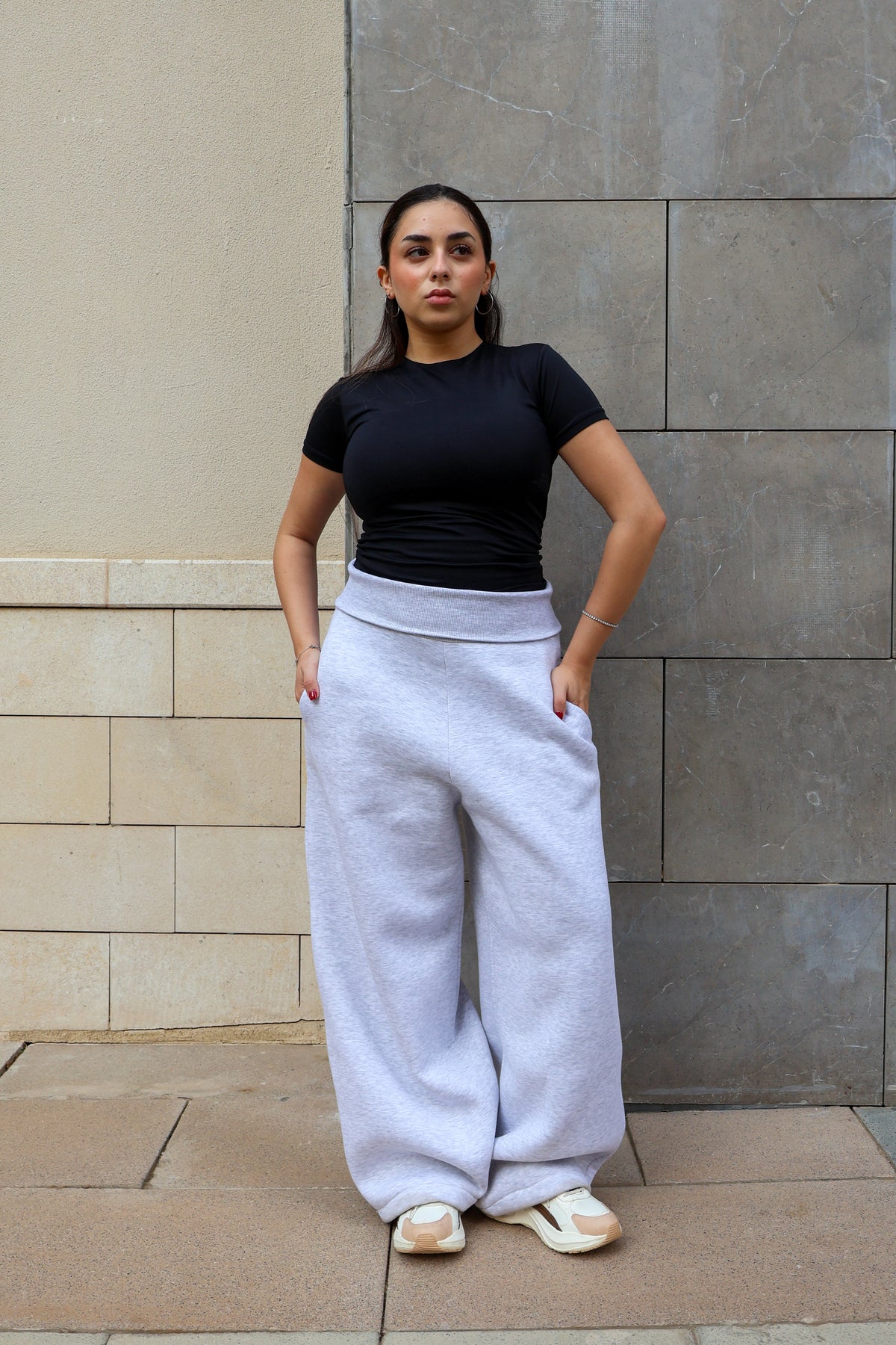 Gray Turn Over Pants
