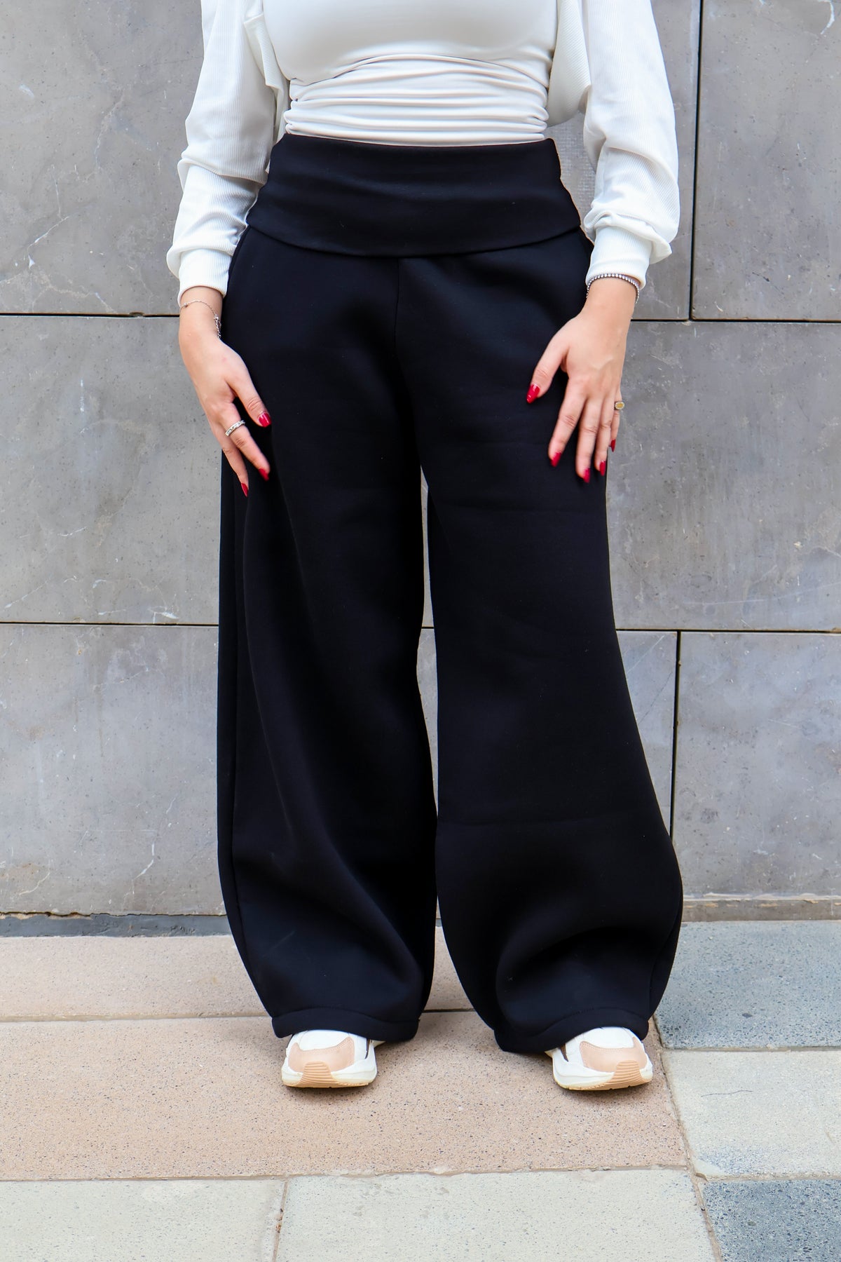 Black Turn Over Pants