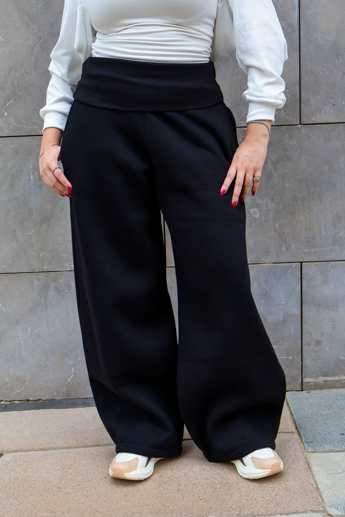 Black Turn Over Pants